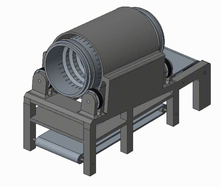 (a) Assembled machine — trimetric view